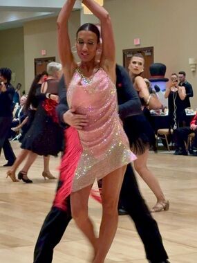 Sequin Pink Latin Dance Dress